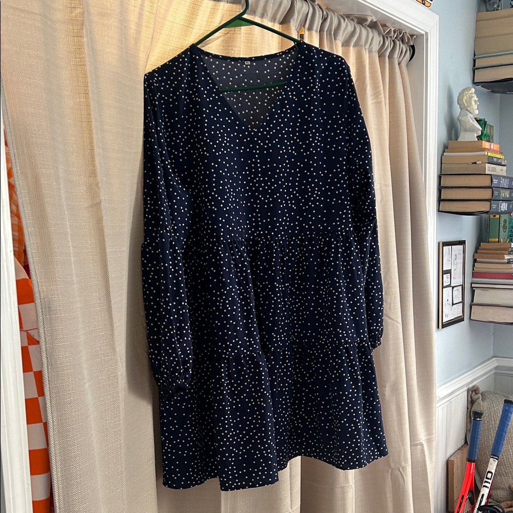 Navy Polka Dot Dress